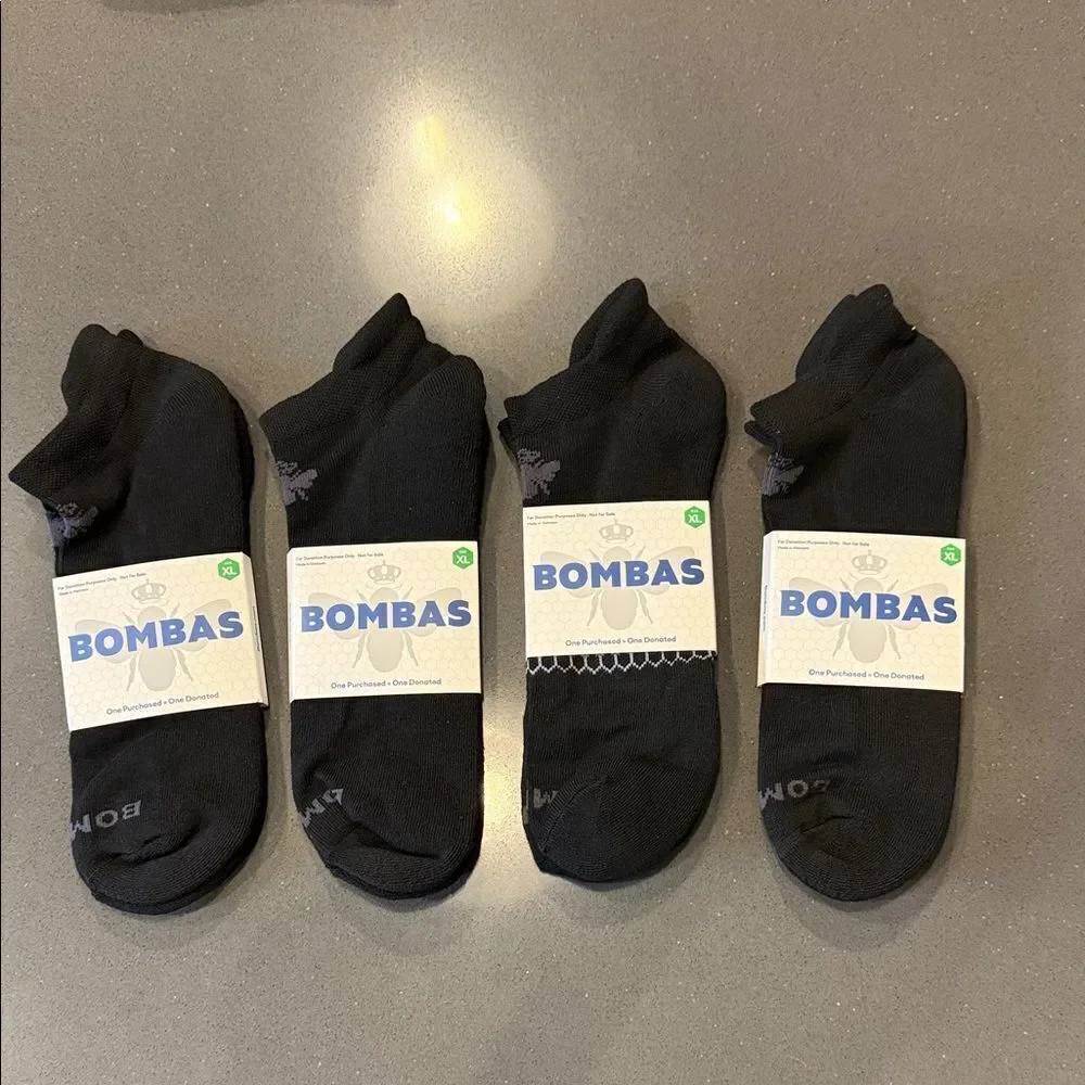 Bombas unisex Black Athletic Socks XL 4 pr